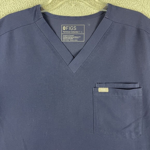 FIGS Other - Figs Scrub Top Adult Large Navy Blue Short Sleeve V Neck Mens